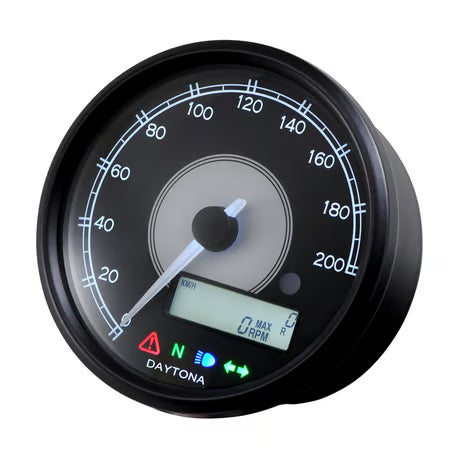 Daytona, Velona 80mm speedometer 200kph/mph 559317