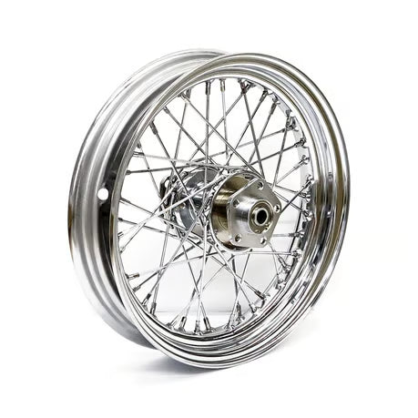 3.00 x 16 dual flange wheel 40 spokes chrome Item No: 500270