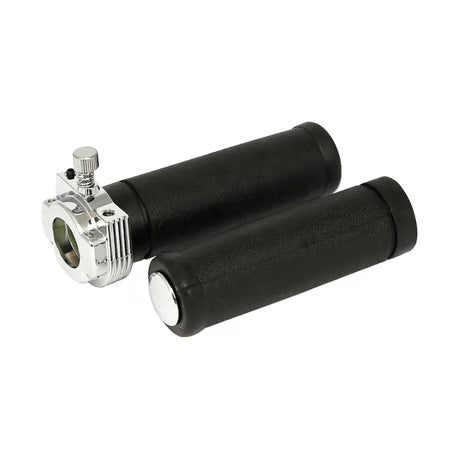 OEM style throttle assembly with grips, single cable. Chrome Item No: 501135