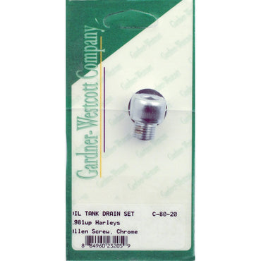 Gardner-Westcott olieaftapningsskrue 1/2"-20, krom