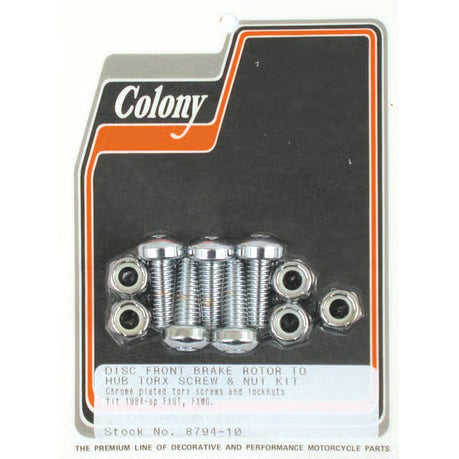 Colony, brake rotor bolt & nut kit. Flat torx Item No: 505272