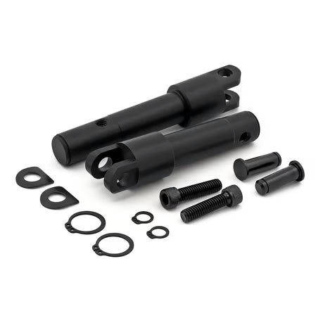 Foot peg conversion bracket kit. std length. Black Item No: 505502