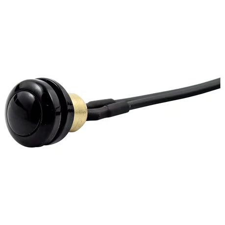 Smooth push button switch. Black Item No: 508638