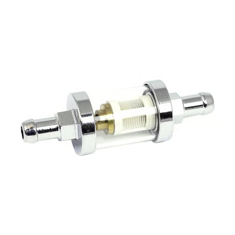 Clear-view fuel filter, 3/8" ID. Chrome Item No: 508831