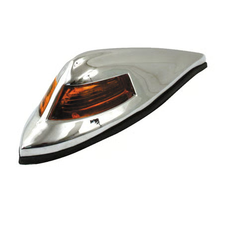 Antique style front fender light. Chrome, amber lens Item No: 514350