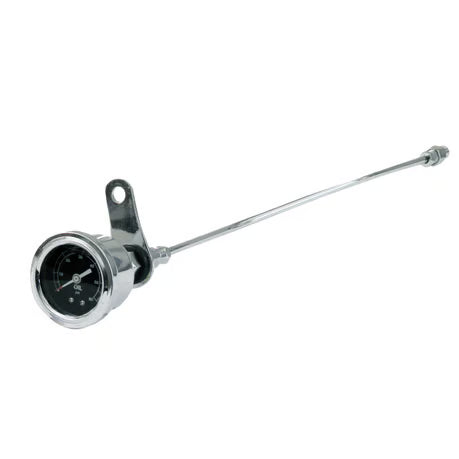 Oil pressure gauge kit rocker box, 0-60 PSI. Chrome Item No: 515014