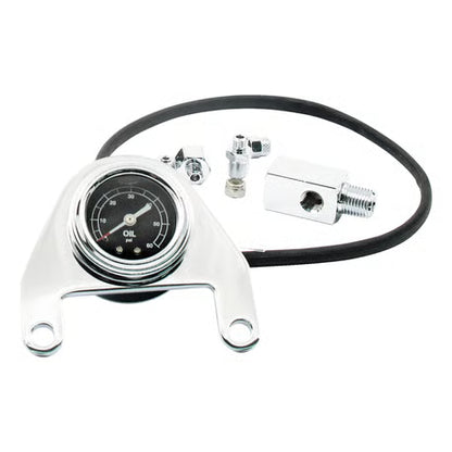 Olietryksmåler Kit til Rocker Box (0-60 PSI) – Krom (Twin Cam)