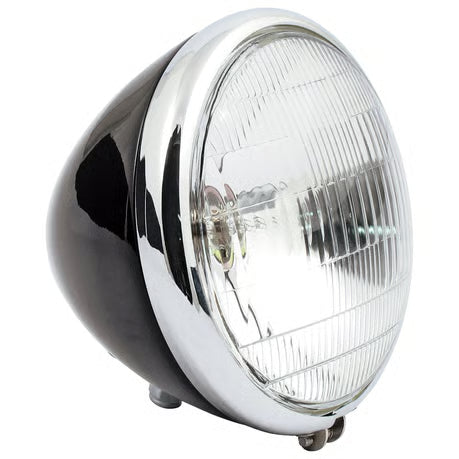 6-1/2" springer headlamp assembly. 12v. Black/chrome Item No: 516783