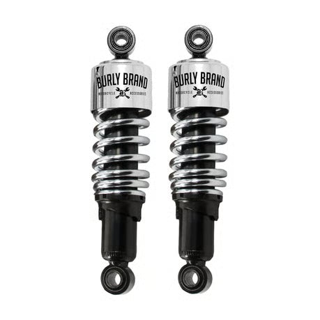 Burly, Slammer 10.5" lowering shocks. Chrome Item No: 533307