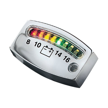 Kuryakyn LED-batterimåler, krom
