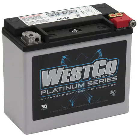 Westco, sealed AGM battery. 12V, 18Ah, 310CCA Item No: 558013