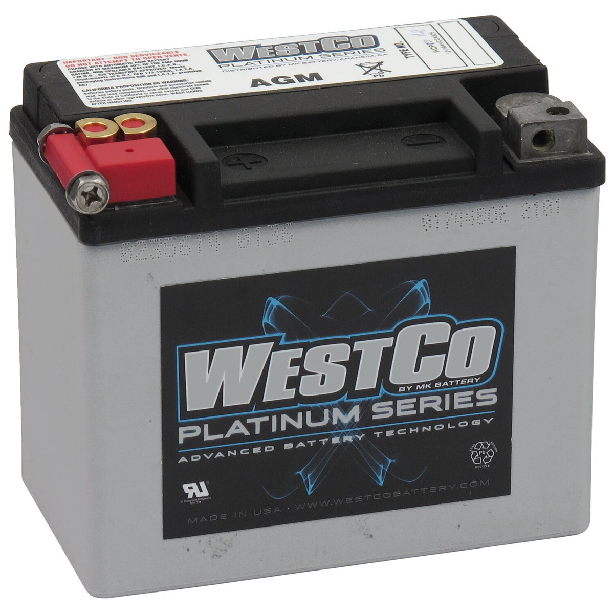 WestCo Platinum AGM-batteri 12 V, 10 AMP, 180 CCA