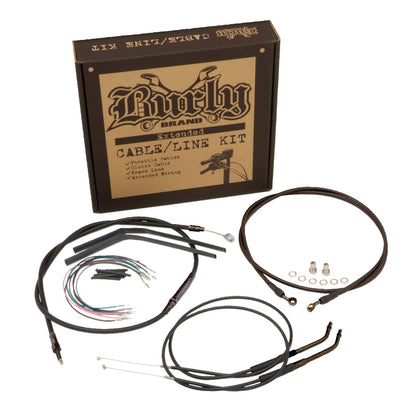 Burly kabel- og ledningssæt til Scrambler/Tracker-styr, 8", sort