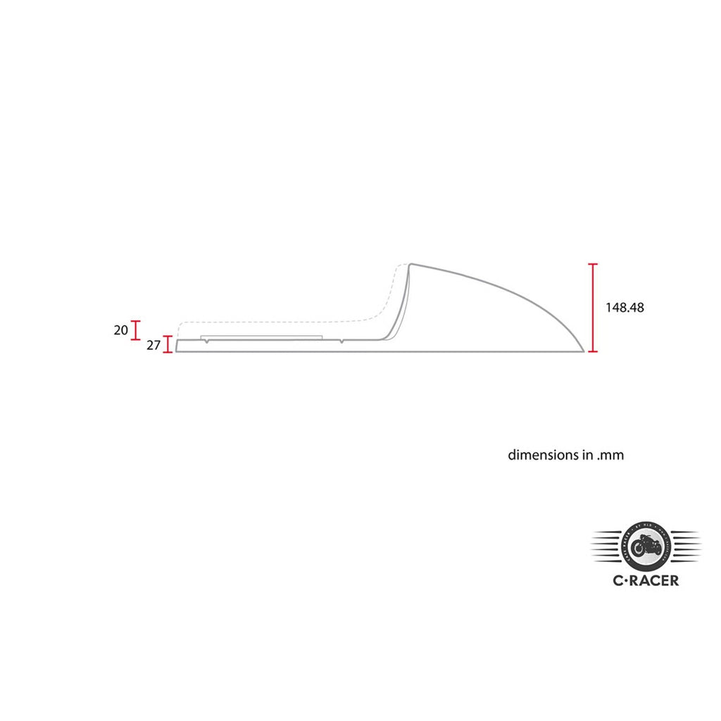 C-Racer, FL Classic solo seat. Long cowl. Black Item No: 578576