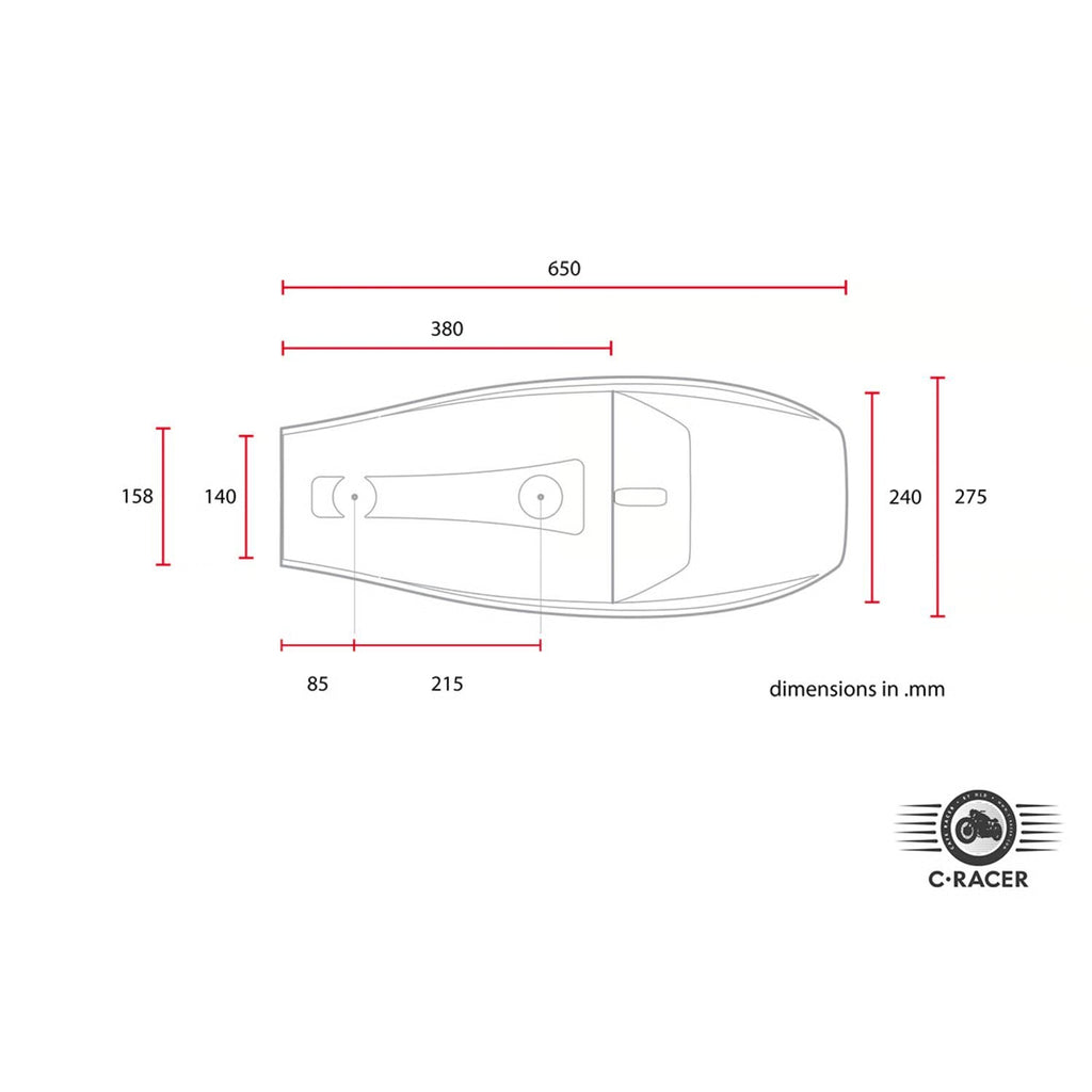 C-Racer, Flat Racer SCR4 seat. Black Item No: 578582