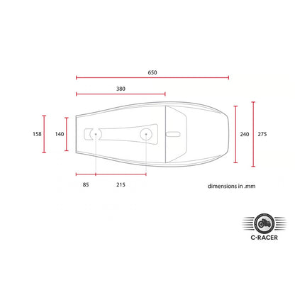C-Racer, Flat Racer SCR4 seat. Black Item No: 578582