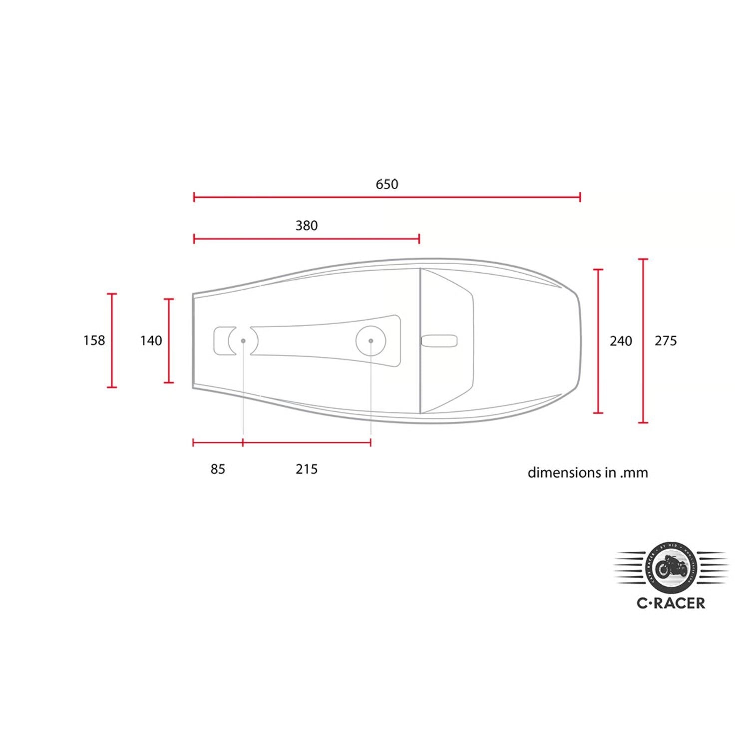 C-Racer, Flat Racer SCR4.1 seat with side number plates Item No: 578587