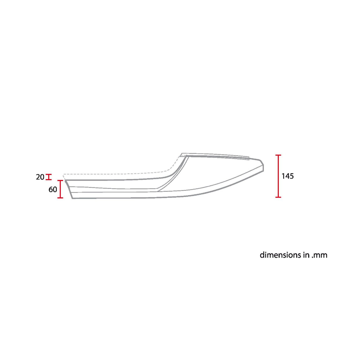 C-Racer Neo Classic café racersæde – sort