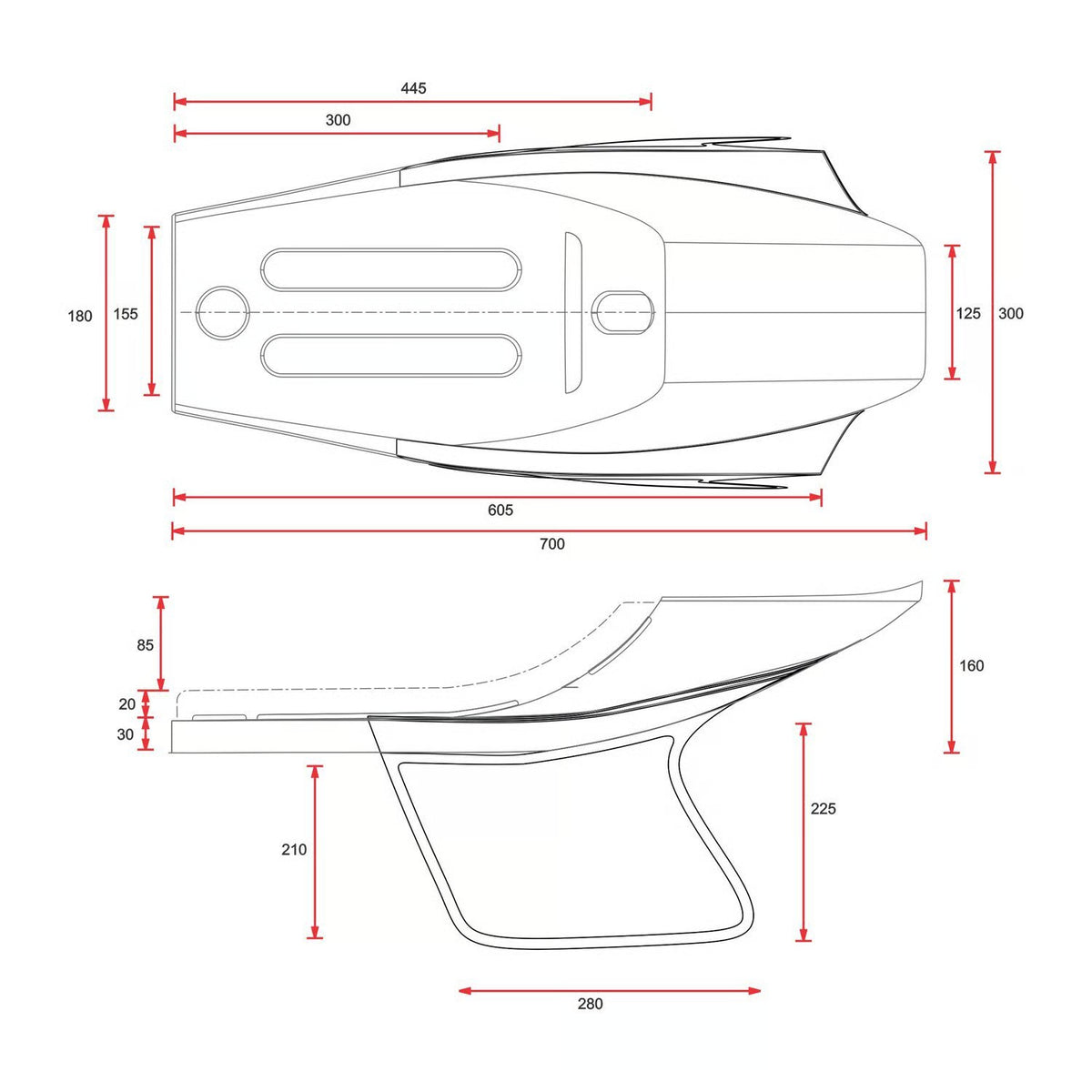 C-Racer, Flat Racer SCR14.1 seat. Black Item No: 578615