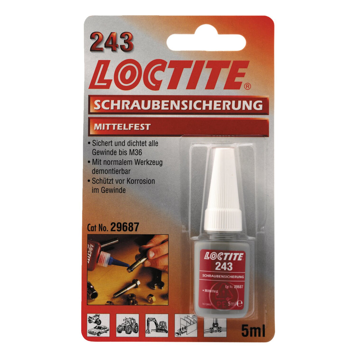 Loctite 243 blå gevindsikring, 5 cc