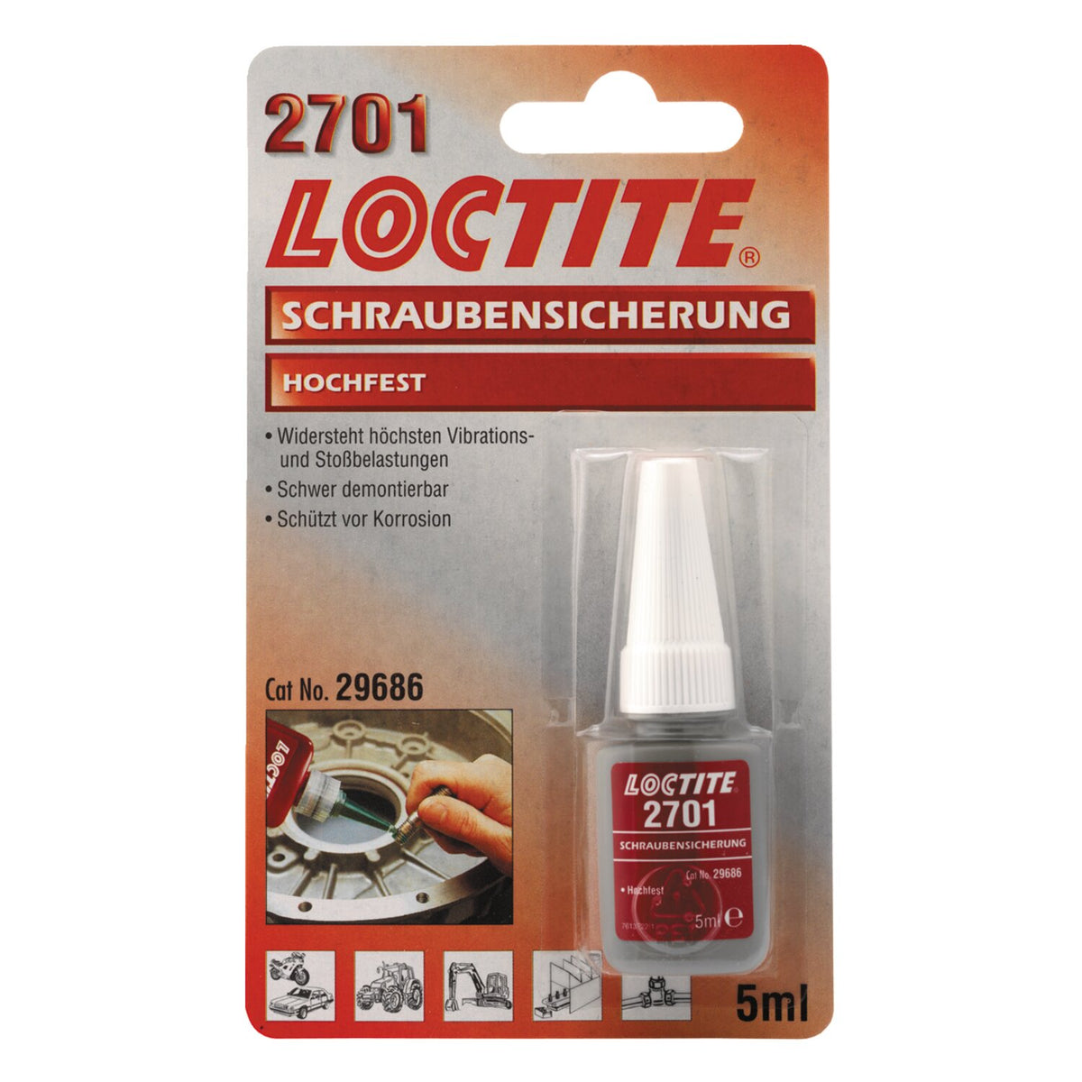 Loctite 2701 rød gevindsikring, 5 cc