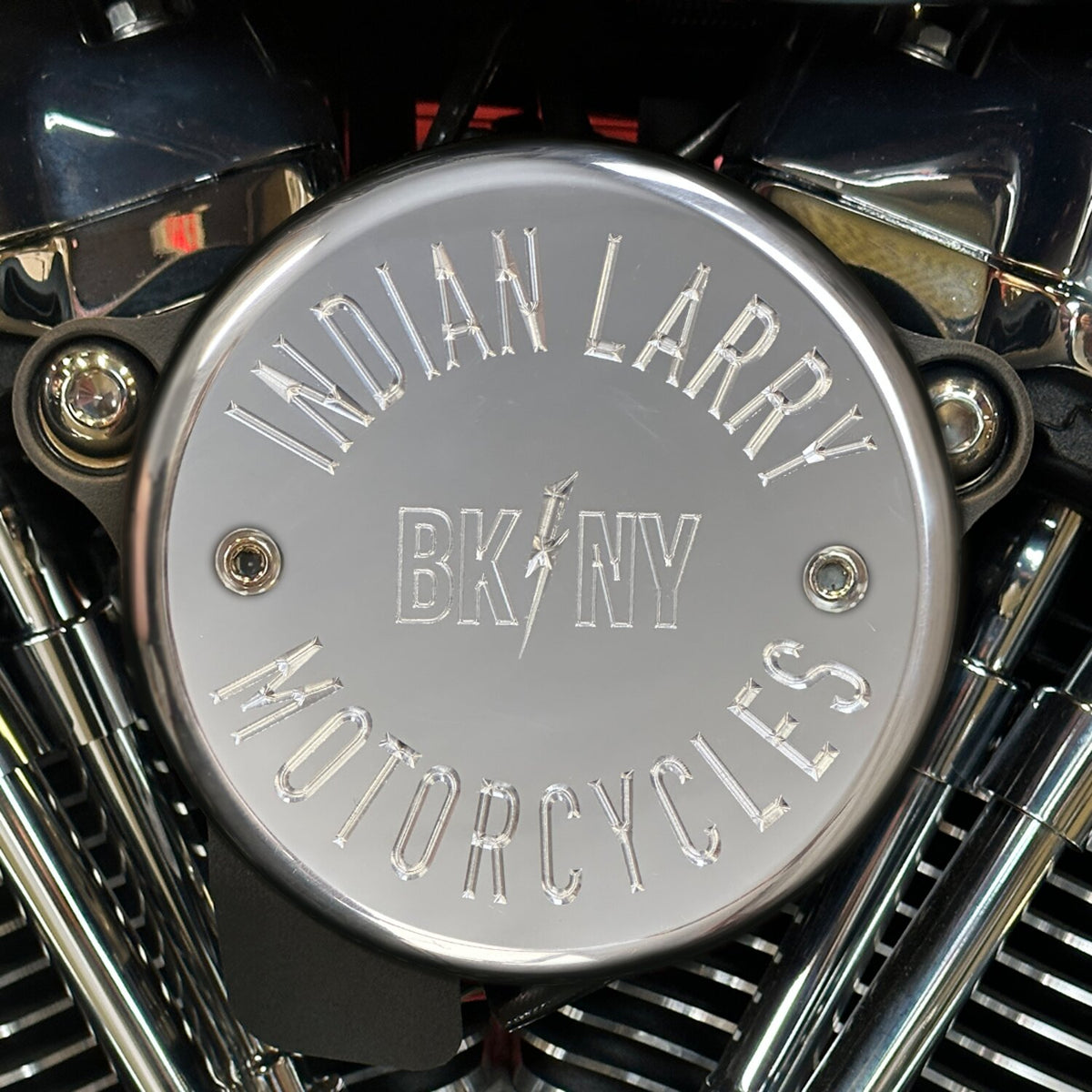 Indian Larry BK/NY luftfilterdæksel – poleret