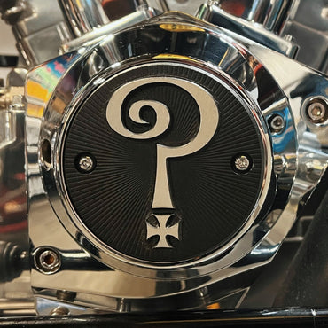 Indian Larry Question Mark 2-hullers tændingsdæksel – sort/aluminium