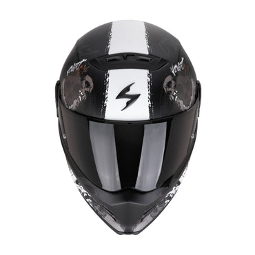 Scorpion Covert FX Skullz full-face hjelm, mat sort/grå/guld