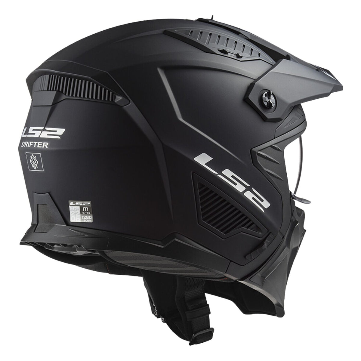 LS2 Drifter Solid hjelm, mat sort