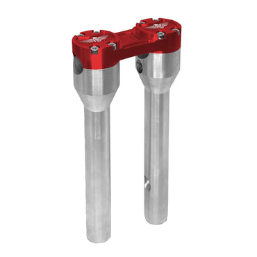 HeinzBikes Clubstyle risers 8” – sølv/rød
