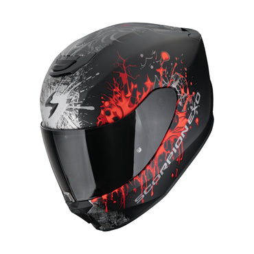 Scorpion EXO-391 Wolf hjelm mat sort/sølv/rød
