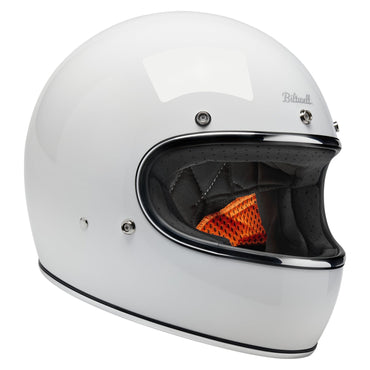 Biltwell Gringo hjelm, blank hvid
