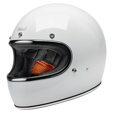 Biltwell Gringo hjelm, blank hvid