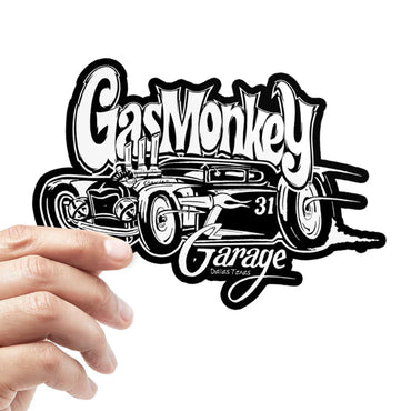 Gas Monkey Garage hvidt klistermærke til bil