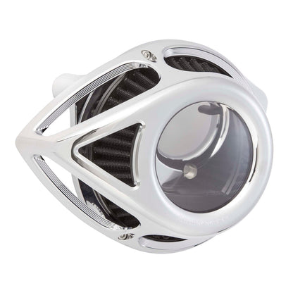 Arlen Ness Clear Tear luftfilter, krom