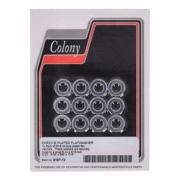 Colony forkromede flade skiver 5/16" – 12 stk.