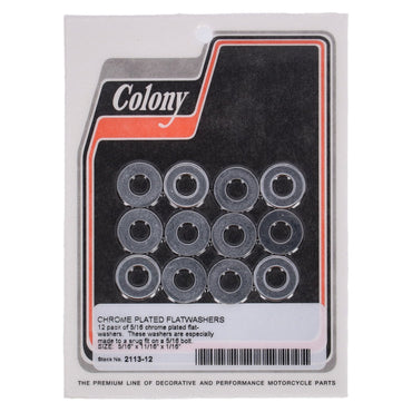 Colony forkromede fladskiver 5/16" – 12 stk.