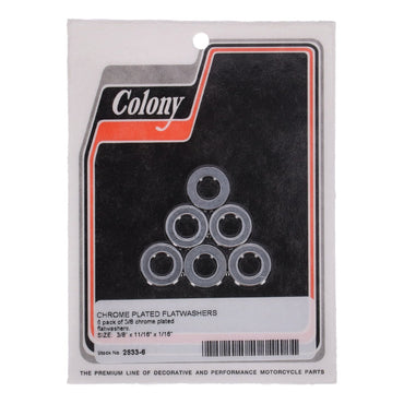 Colony forkromede flade skiver 3/8" – 6 stk.