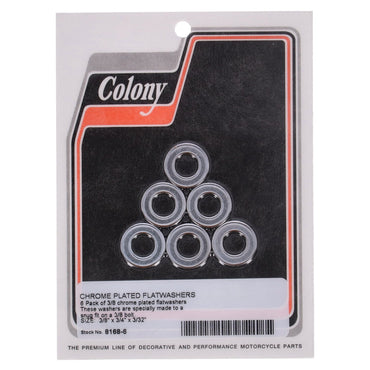 Colony forkromede planskiver 3/8" – 6 stk.