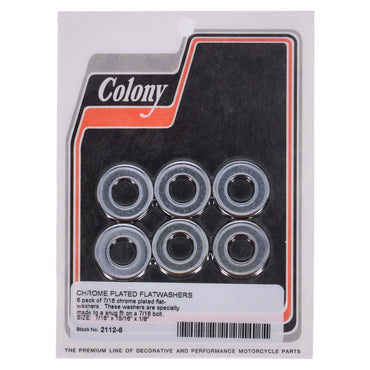 Colony forkromede flade skiver 7/16" – 6 stk.