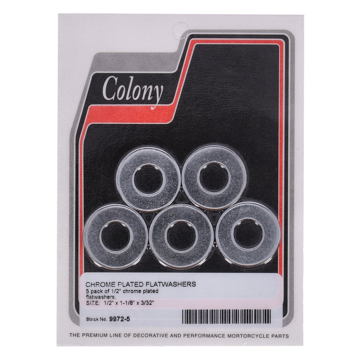 Colony forkromede flade skiver 1/2"