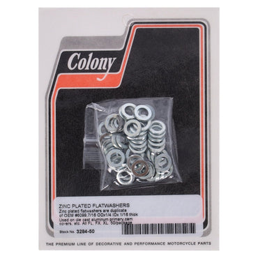 Colony flade spændeskiver 1/4", forzinkede – 50 stk.