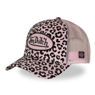 Von Dutch leopardkasket i pink velour