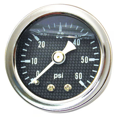 Oil pressure gauge, 'Carbon Face'. 0-60 PSI Item No: 900537