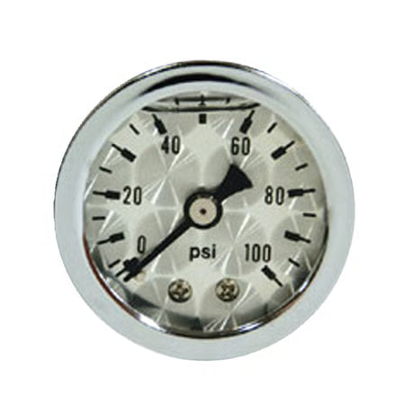 Oil pressure gauge, 'Engine-Turned' face. 0-100 PSI Item No: 900552