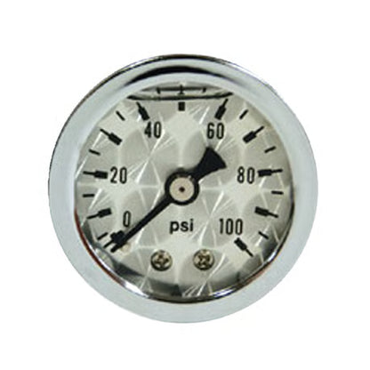 Væskefyldt Olietryksmåler 0-100 PSI – Engine-Turned Urskive