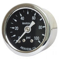 Marshall oil pressure gauge, 0-100 PSI. Stainless housing Item No: 900827