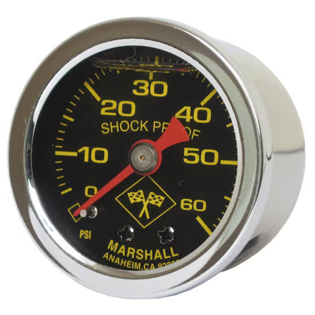 Marshall oil pressure gauge, 0-60 PSI. Stainless housing Item No: 900841
