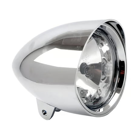 Smoothie 5-3/4" headlamp with round visor. Chrome Item No: 900951