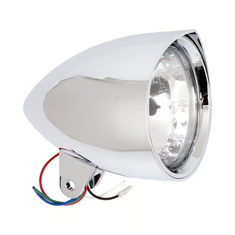 Smoothie 5-3/4" headlamp with peak visor. Chrome Item No: 900953